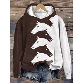 Women's Hoodie Sweatshirt Pullover Graphic Active Sportswear Print Red Blue Purple Casual Sports Hoodie Long Sleeve Top Micro-elastic Fall  Winter