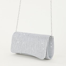 Women's Silver Glitter Evening Clutch Purse  Elegant Shoulder Bag with Chain Strap for Cocktail, Wedding  Formal Events