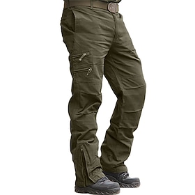 Men's Cargo Pants Tactical Pants Zip Leg Plain Comfort Breathable Camping Hiking Workout Black Army Green