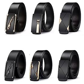 Men Belt Male Genuine Leather Belt Men Strap Belts For Men Automatic Buckle Black Men's Belts Cummerbunds cinturon hombre