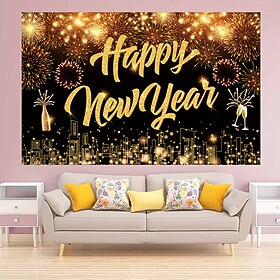 1PCS 2024 Happy New Year  Party Photography Background Banner 45.1in70.9in