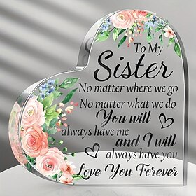 1pc, Friends Gifts For Women Friendship Bestie Plaque For Female Best Sunflower Flower Gift Sister Gift Birthday Thank You Gift For Women Acrylic Friendship