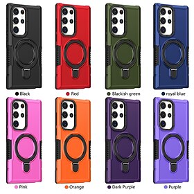 telefoon hoesje Voor Samsung Galaxy S25 S24 S23 S23 FE S22 S21 Ultra Plus A54 A53 A72 A32 Achterkant Magnetische adsorptiekoffer Met Magsafe met standaard Onde