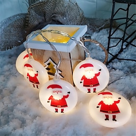 1.5m String Lights LED Christmas Decorative Battery Box Light String Creative Santa Claus Tree Penguin Cake Flashing Light Colorful Light 1 set