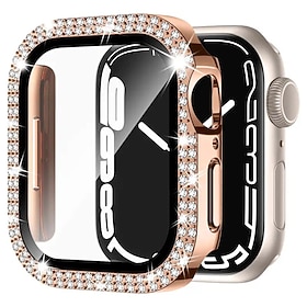 2 Pack Watch Case with Screen Protector Compatible with Apple Watch Series 8 7 41mm 45mm / Series 6 5 4 SE 40mm 44mm / Series 3 2 1 38mm 42mm Scratch Resistant