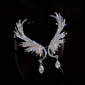Women's Stud Earrings Drop Earrings Hoop Earrings Geometrical Feather Vintage Stylish Simple Luxury Sweet Earrings Jewelry Silver For Party Street Daily Holida