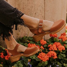 Women's Pumps Sandals Oxfords Mary Jane Plus Size Party Office Work Solid Color Summer Buckle Platform Block Heel Round Toe Elegant Vintage Fashion Walking PU
