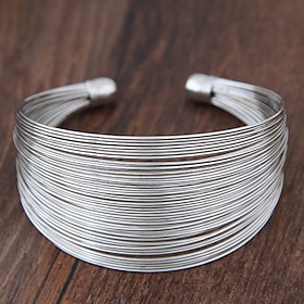 Women's Cuff Bracelet Thick Chain Fashion Wedding Elegant Cute Alloy Bracelet Jewelry Silver For Party Evening Gift Birthday