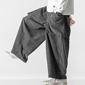 Voor heren Corduroybroek Vrijetijdsbroek Trekkoord Zak Elastische taille Effen Comfort Zacht Dagelijks Buiten Uitgaan Modieus Casual Wit Khaki
