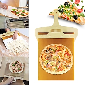 glidende pizzaskall - pala pizza scorrevole, pizzaskallet som overfører pizza perfekt non-stick, pizzaskallspade med håndtak, pizzaskall som tåler oppvaskmask