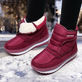 Men's Women's Boots Snow Boots Waterproof Boots Plus Size Daily Fleece Lined Mid Calf Boots Booties Ankle Boots Winter Flat Heel Round Toe Plush Casual Comfort