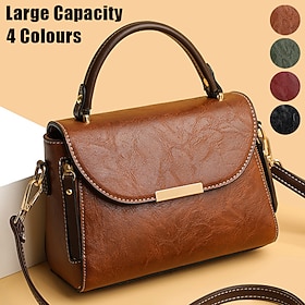 Women's Crossbody Bag Shoulder Bag Envelope Bag PU Leather Daily Holiday Travel Buckle Zipper Large Capacity Multi Carry Solid Color 2049 brown 2049 red 2049 b