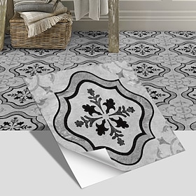 4pcs Vinyl Tile Stickers Peel And Stick Home Decoration Wallpaper Peel And Stick Wall Stickers Thickened Waterproof Non-Slip Wear-Resistant Self-Adhesive Floor