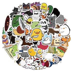 60pcs Animal Knife Q Aesthetics Cute Funny Cartoon Decals Graffiti Vinyl Waterproof Stickers Pack For Adults Teen Girl Suitcase Water Bottle DIY Phone Laptop C