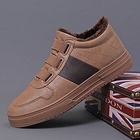 Men's Boots Snow Boots Retro Handmade Shoes Winter Shoes Walking Casual Daily Leather Comfortable Booties / Ankle Boots Loafer Dark Khaki Black Grey Spring Fal