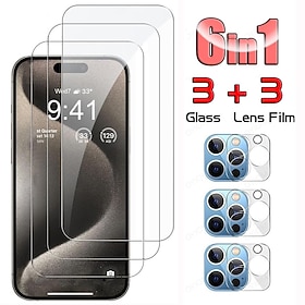 3 Sets Screen Protector Camera Lens Protector For Apple iPhone 16 iPhone 15 14 Pro Max Tempered Glass Privacy Anti-Spy 9H Hardness Anti Bubbles Anti-Fingerpri