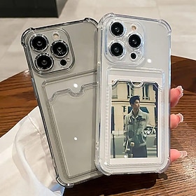 Étui transparent avec porte-sac avec fente pour cartes, étui portefeuille souple et résistant aux chocs pour iphone 15 14 13 12 11 pro max mini x xr xs 7 8 plu