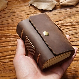 1pc Premium Leather Carry-on Sketchbook Perfect for Travel Office and School Supplies