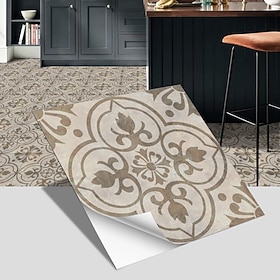 4pcs Vinyl Tile Stickers Peel And Stick Home Decoration Wallpaper Peel And Stick Wall Stickers Thickened Waterproof Non-Slip Wear-Resistant Self-Adhesive Floor