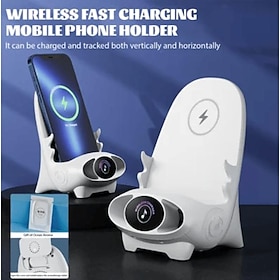 Mini Chair Wireless Fast Charger Multifunctional Phone Holder, Mobile Phone Wireless Charger 15W Fast Charging Magnetic Multi-function Amplification Live Broad