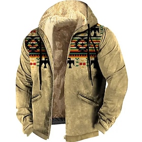 Voor heren Tribal Grafische prints Trui met capuchon Hoodies Sweatshirt Dagelijks Klassiek Casual Lange mouw Capuchon Vakantie Feestdagen Uitgaan blauw Groen K