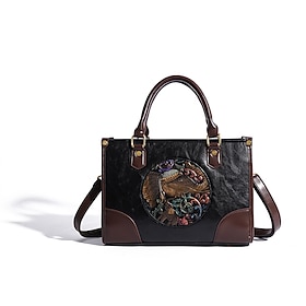 Women's Handbag PU Leather Daily Zipper Large Capacity Geometric Black