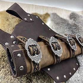 Retro Vintage Medieval Renaissance Armor Scabbard Sword Holder Pirate Viking Shieldmaiden Fancy Dress Men's Celtic Viking Carnival Masquerade Party LARP Adults