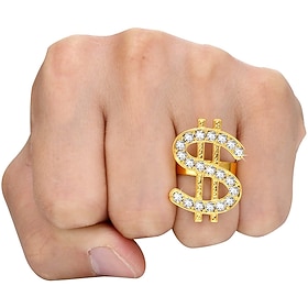 70s Disco Accessories Cash Rings Necklace for Men 1970s Retro Vintage Hip Hop Style Street Style
