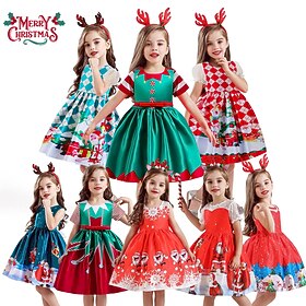 Santa Claus Mrs.Claus Christmas Dress Fancy Christmas Dress Girls' Christmas Kid's Christmas New Year Christmas Eve Christmas Party New Year Eve Dress