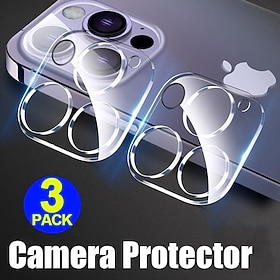 3 pcs Camera Lens Protector For Apple iPhone 16 iPhone 15 14 Pro Max Tempered Glass 9H Hardness High Definition Scratch Proof
