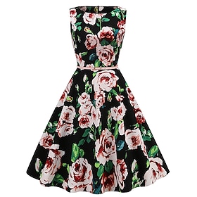 Retro Vintage 1950s Swing Dress Flare Dress Audrey Hepburn Women's Cosplay Costume Ball Gown Masquerade Party Tea Party Casual Daily Dress