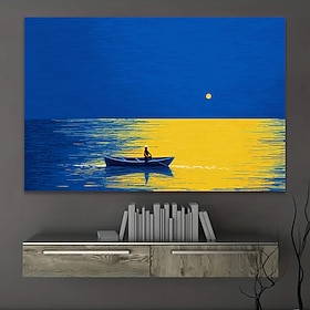 Landscape Wall Art Canvas Bright Moon By TheSea Prints and Posters Pictures Decorative Fabric Painting For Living Room Pictures No Frame