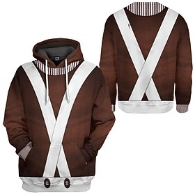 Charlie and the Chocolate Factory Willy Wonka Oompa Loompa Hoodie Cartoon Manga Print Front Pocket Graphic Hoodie For Men's Women's Unisex Adults' 3D Print 100