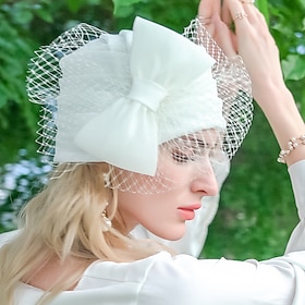 Hats Fiber Ice Silk Bucket Hat Floppy Hat Wedding Tea Party Elegant Simple Romantic With Bowknot Tulle Headpiece Headwear