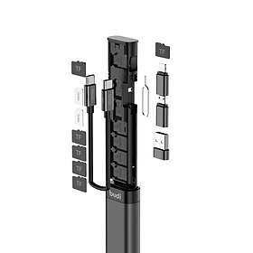 9 em 1 multifuncional multifuncional 9 em 1 carregamento essencial para viagens cabo de sincronização de dados stick usb pd tipo c cartão micro tf sim