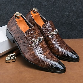 Men's Loafers  Slip-Ons Casual Shoes Dress Shoes Comfort Loafers British Style Plaid Shoes Casual British Daily Party  Evening PU Breathable Comfortable Slip R
