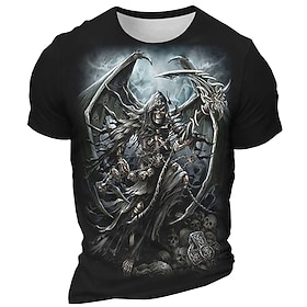 T-Shirt Grafica Gotica da Uomo per Halloween Manica Corta T shirt Stampa 3D Collo Giro Camicia Quotidiana Designer Retro Vintage Sport Outdoor Festa Uscita Ner