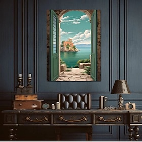 Landscape Wall Art Canvas The House on the Island Prints and Posters Pictures Decorative Fabric Painting For Living Room Pictures No Frame