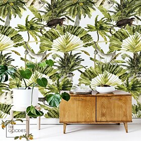 Landscape Wallpaper Mural Art Deco Tropical Jungle Wall Covering Sticker Peel and Stick Removable PVC/Vinyl Material Self Adhesive/Adhesive Required Wall Decor