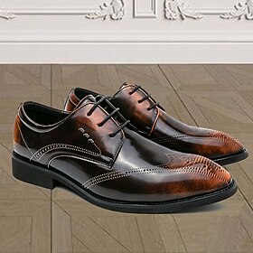 Men's Oxfords Retro Formal Shoes Plus Size Walking Casual Daily Office  Career Party  Evening Synthetic leather Comfortable Booties / Ankle Boots Lace-up Black