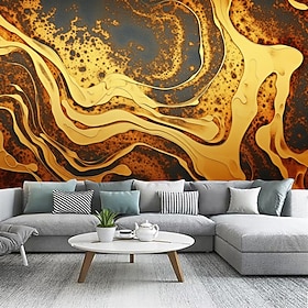 Abstract Marble Wallpaper Mural Glod Marble Wall Covering Sticker Peel and Stick Removable PVC/Vinyl Material Self Adhesive/Adhesive Required Wall Decor for Li