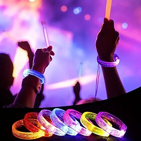 3/5/10PC Glow Bracelet Glow Stick Bracelet Bulk New Year's Eve Party Supplies Gifts 2023 Glow In The DarkLED Bracelet Glow Toys Neon Party Favors Carnival Birt