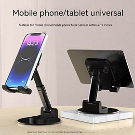 Cell Phone Holder Stand Mount Lightweight Angle Height Adjustable Fully Foldable Phone Stand for Desk Selfies / Vlogging / Live Streaming Compatible with Table