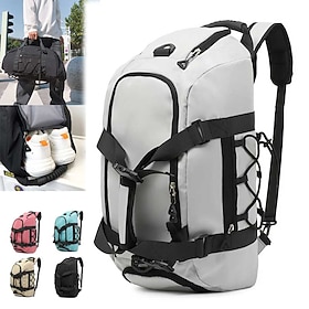 Men's Handbag Sports Bags Backpack Gym Bag Hiking Daypacks Oxford Cloth Outdoor Holiday Travel Large Capacity Anti-Dust Wet and Dry Separation Solid Color Blac