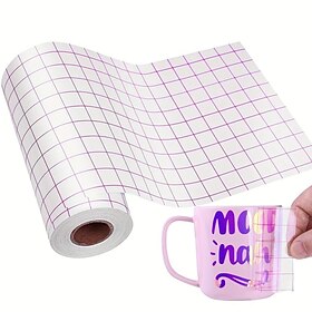 1 Roll Transfer Tape For Viny Red Alignment Grid Clear Transfer Paper For Adhesive Vinyl, Medium Tack Vinyl Transfer Tape For For Decals Signs Windows Stickers
