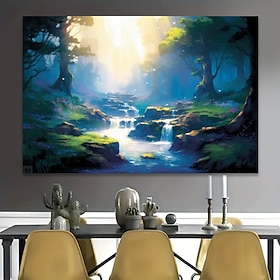 Landscape Wall Art Canvas Streams and Forests Prints and Posters Pictures Decorative Fabric Painting For Living Room Pictures No Frame