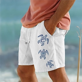 Men's Shorts Summer Shorts Beach Shorts Print Drawstring Elastic Waist Animal Comfort Breathable Short Outdoor Holiday Going out Cotton Blend Hawaiian Casual A