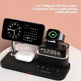 Wireless Charger 15 W Output Power Wireless Charging Station Foldable Charging Station CE Certified Fast Wireless Charging MagSafe LED Indicator Lights For Com
