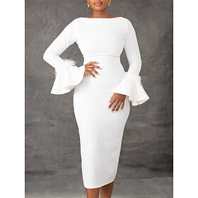 Women's White Dress…