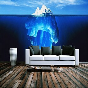 Landscape Wallpaper Mural Art Deco Iceberg Polar Wall Covering Sticker Peel and Stick Removable PVC/Vinyl Material Self Adhesive/Adhesive Required Wall Decor f